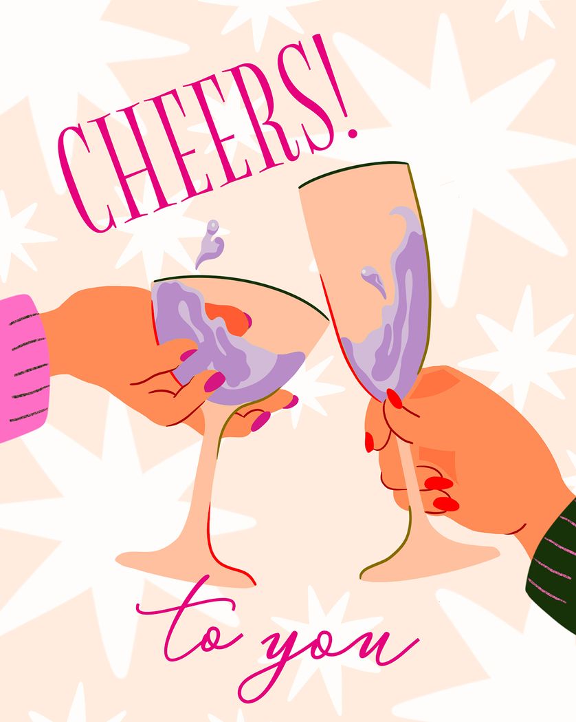 Card design "Cheers my Dear - group Birthday ecard"