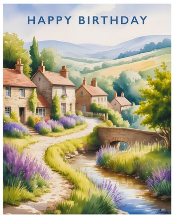 Use Chocolate box Village - group Birthday ecard
