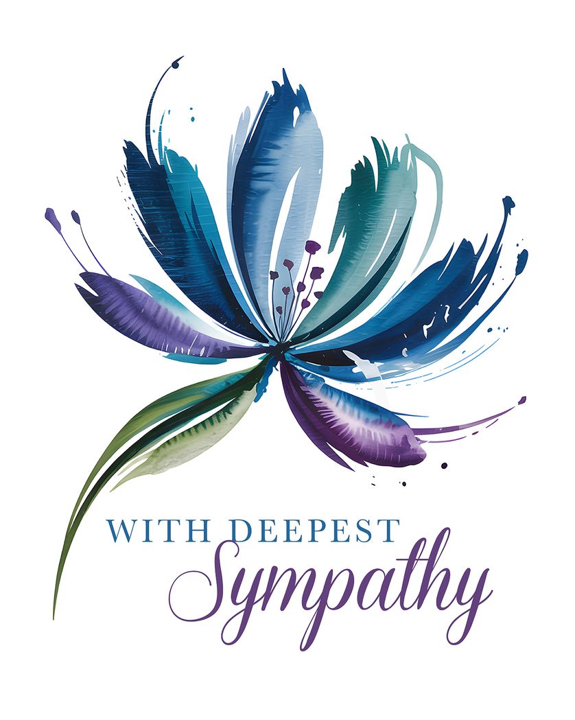 Card design "Purple Flower - group Sympathy ecard"