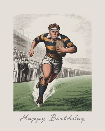 Use Vintage Rugby - group birthday ecard