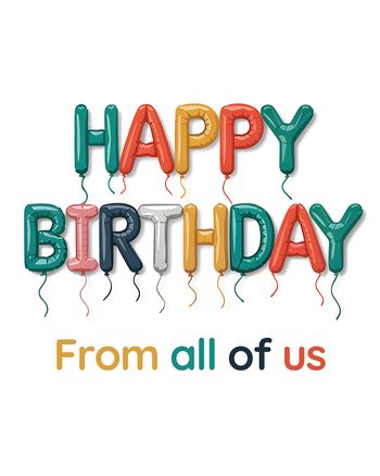 Use Spell it out...in balloons - group birthday ecard