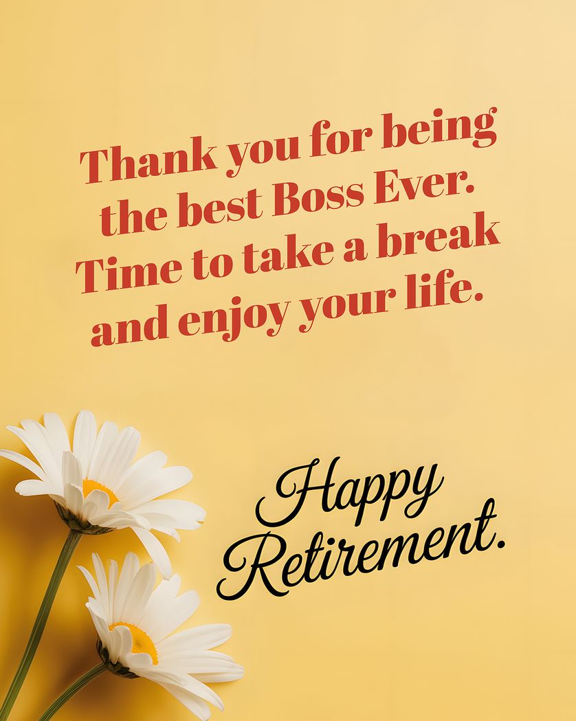 Card design "Daisy daisy - group retirement ecard"