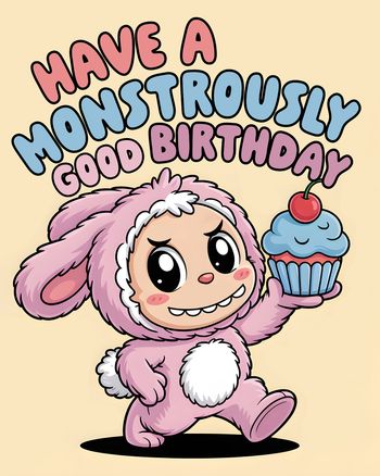 Use Labubu wishes - group birthday ecard
