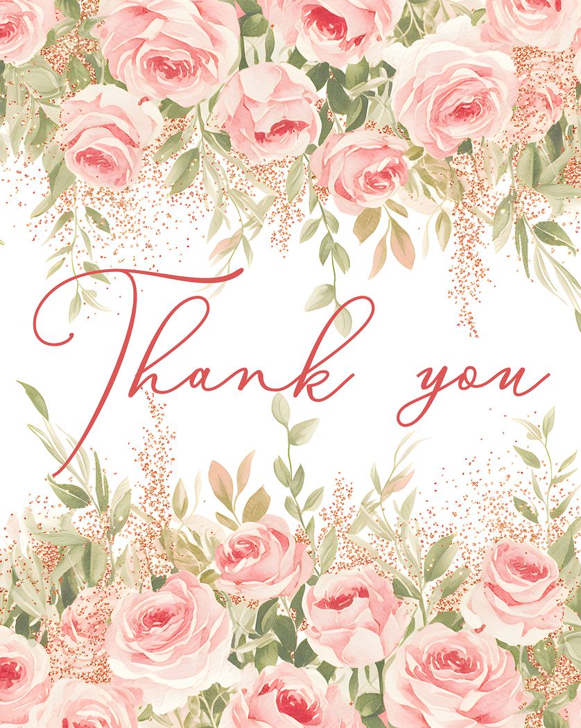 Card design "Roses - group thank you ecard"