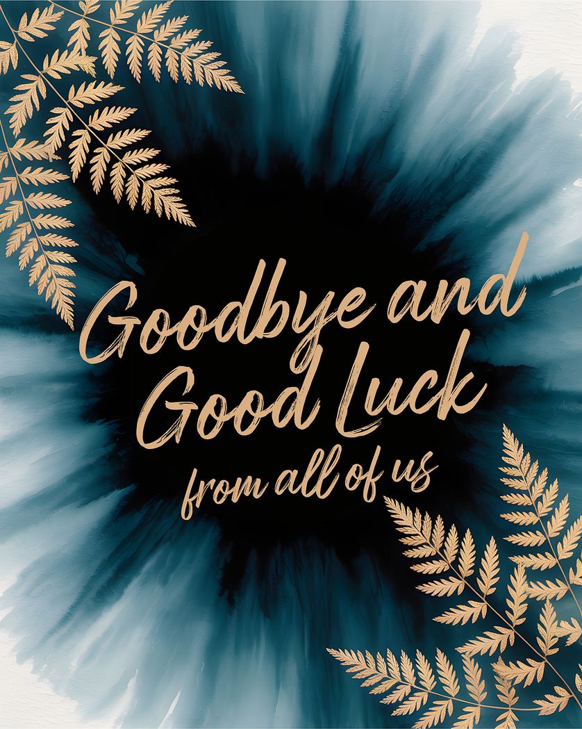 Card design "Golden fern - group leaving ecard"