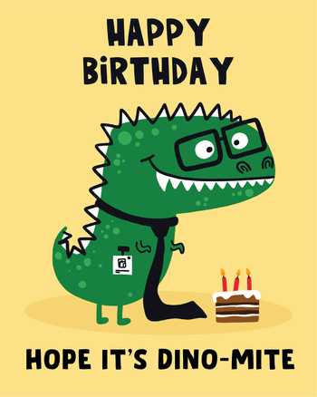 Use Jurassic Birthday - froup birthday ecard