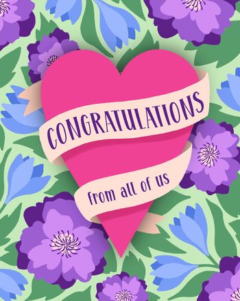 Use Hearts and roses - group congratulations ecard