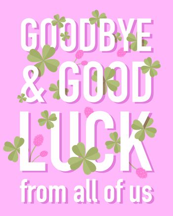Use rolling in clover - group leaving ecard