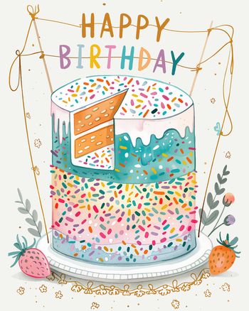 Use Layer cake - group birthday ecard