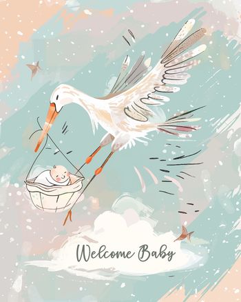 Use dreamy stork - group baby ecard