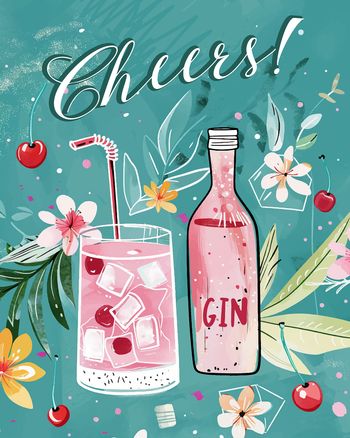 Use Pink gin - group celebration ecard
