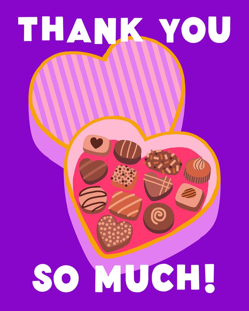 Card design "Heart shaped box - group thank you ecard"