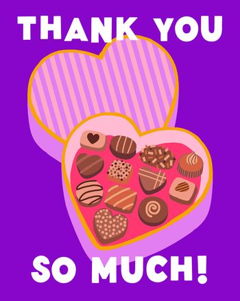 Use Heart shaped box - group thank you ecard