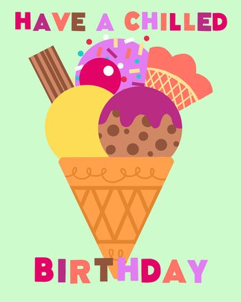 Use Ice Cream colours - group birthday ecard