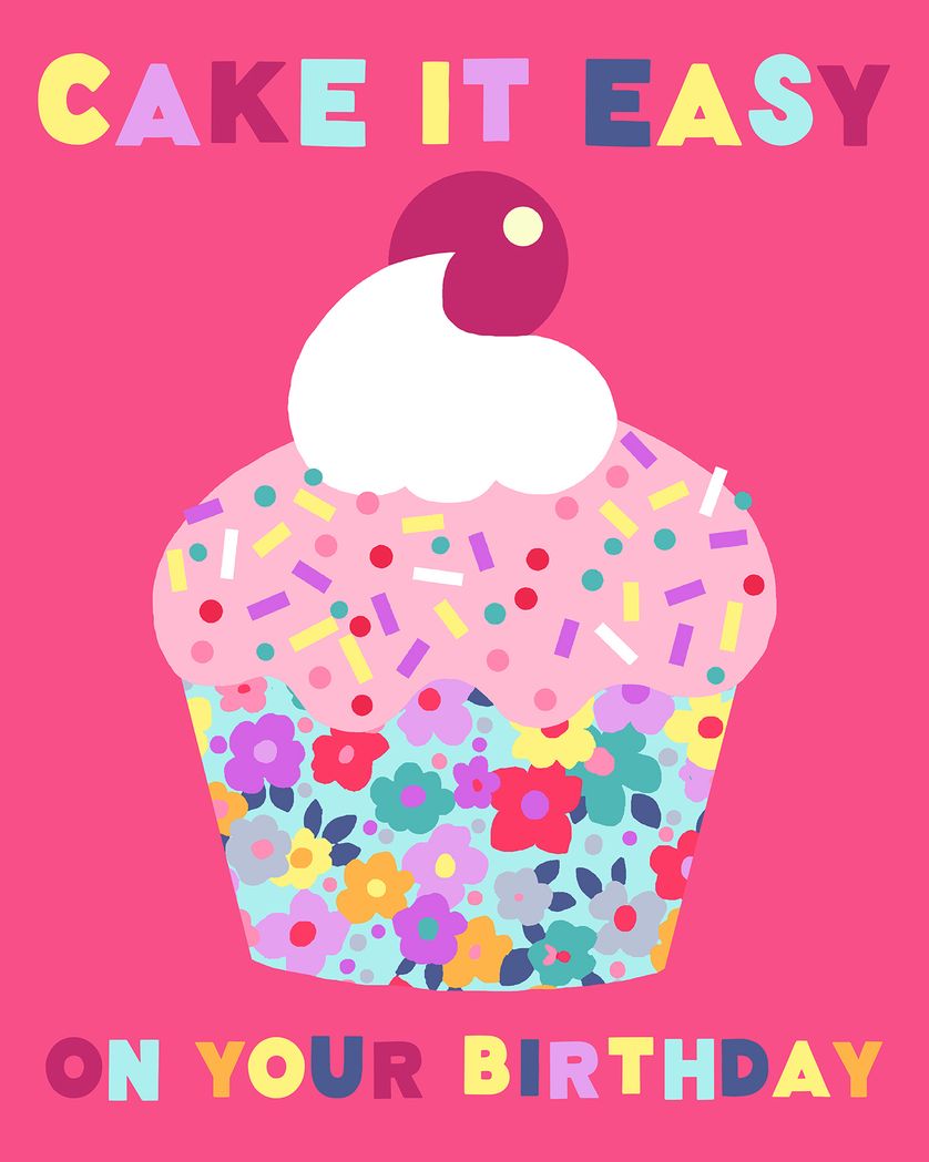 Card design "Big Cupcake - group birthday ecard"