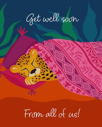 Use Sleepy cheetah - group get well ecard