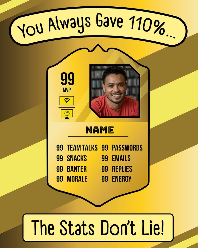 Card design "Fifa Star - group leaving ecard"