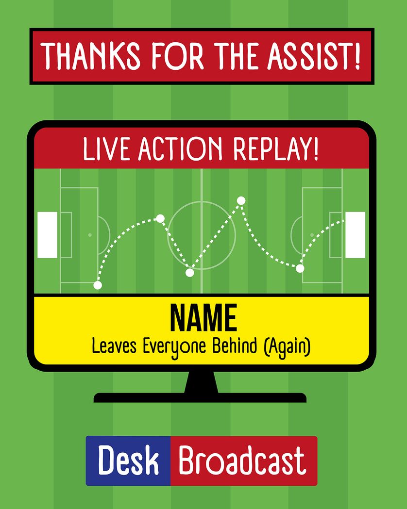 Card design "Post match analysis - group leaving ecard"
