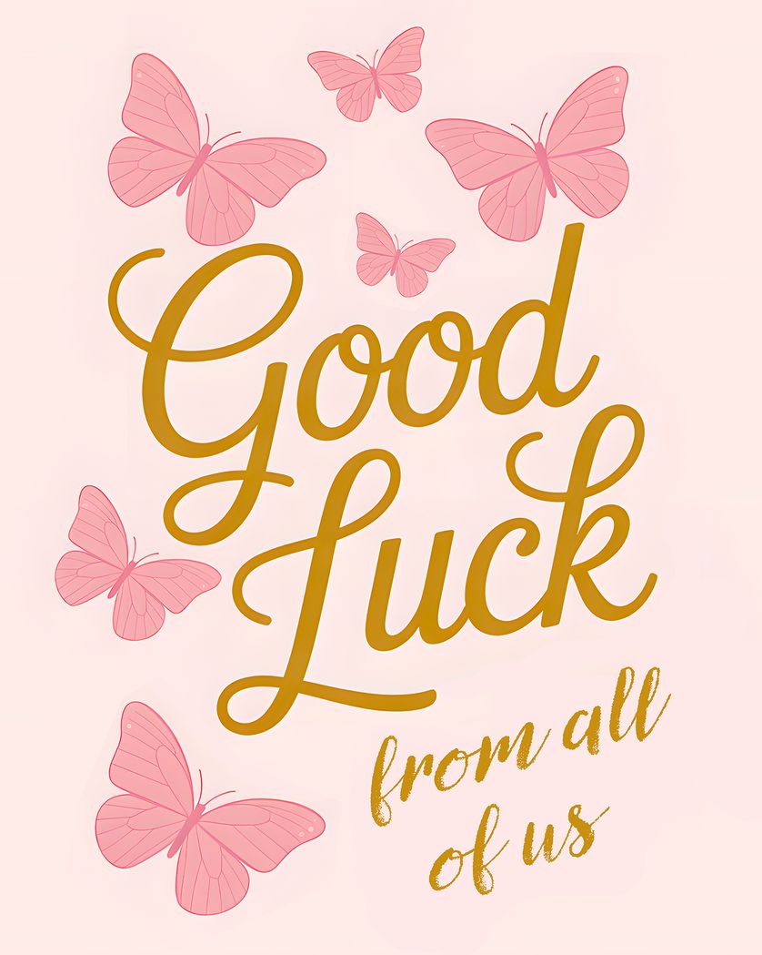 Card design "Lucky Butterflies - group good luck ecard"