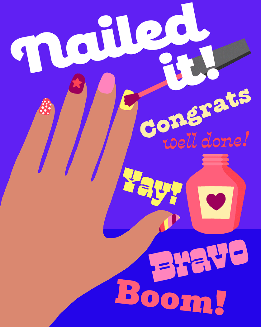 Card design "manicure - group congratulations ecard"