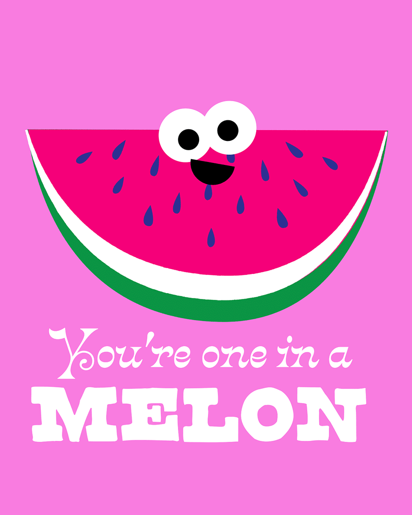 Card design "Thanks a melon - group thank you ecard"