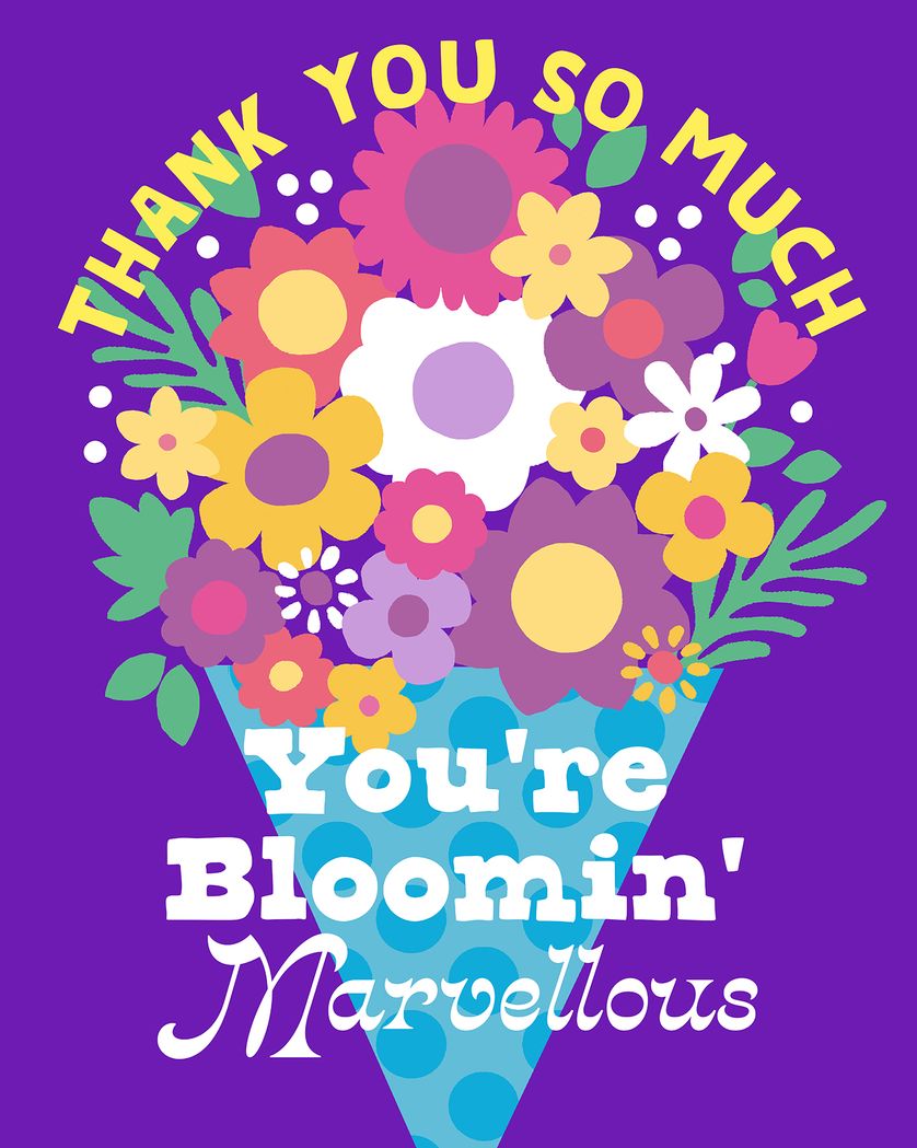 Card design "Blooming - group thank you ecard"
