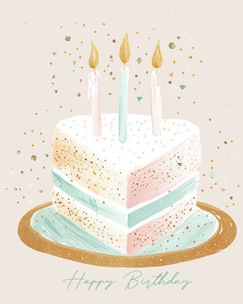 Use Glam cake - group birthday ecard