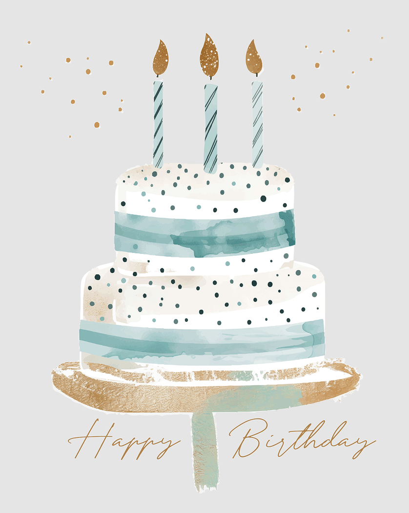 Card design "Layer glam cake - group birthday ecard"