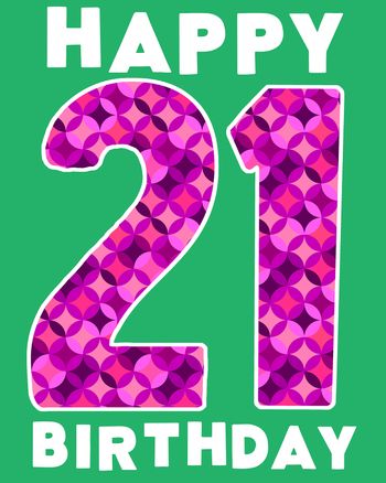 Use Big bold number - group 21st birthday ecard