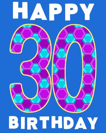 Use Big bold number - group 30th birthday ecard