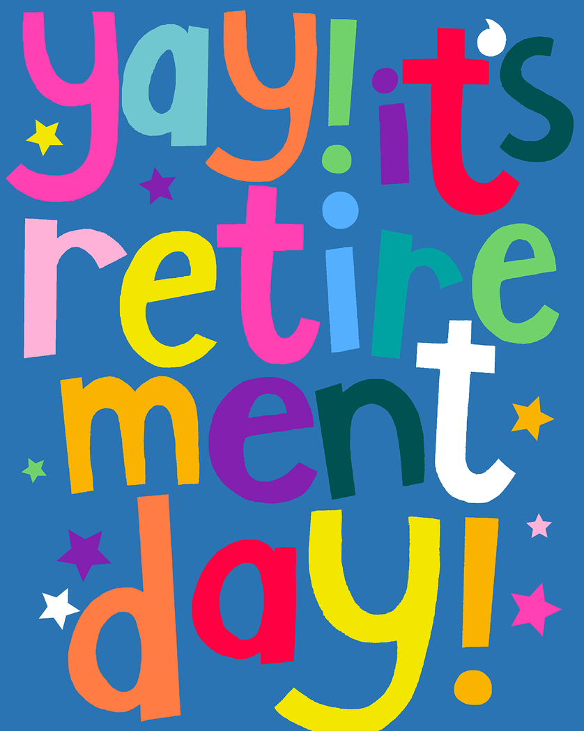 Card design "Bold retirement - group retirement ecard"