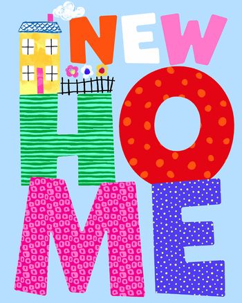 Use Big words small house - group new home ecard
