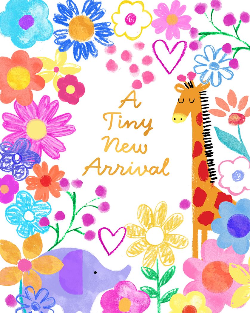 Card design "Pretty jungle - group baby ecard"