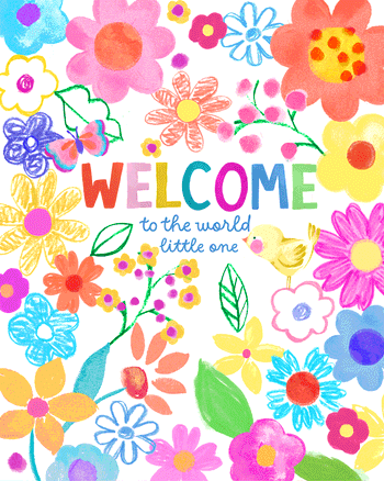 Use pretty bird - group baby ecard