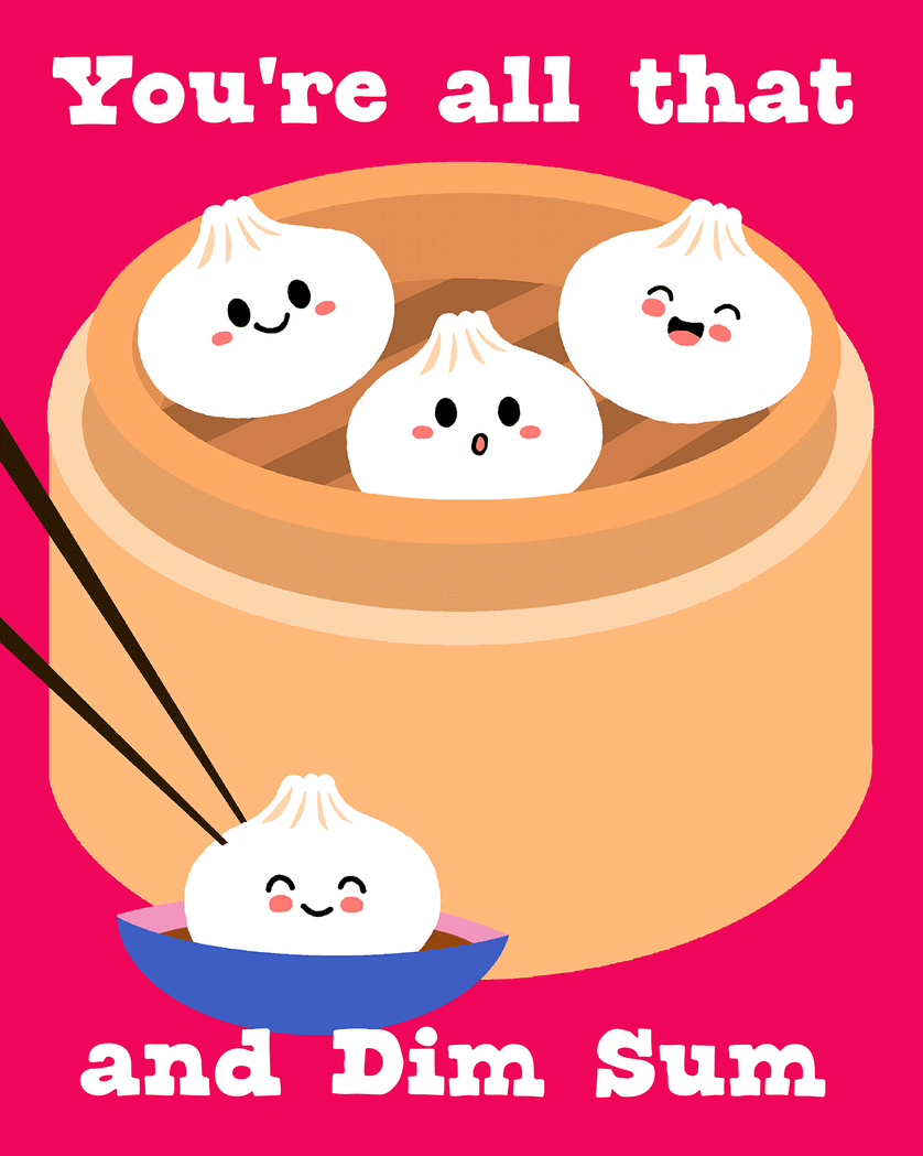 Card design "Cute Dumpling - group thank you ecard"