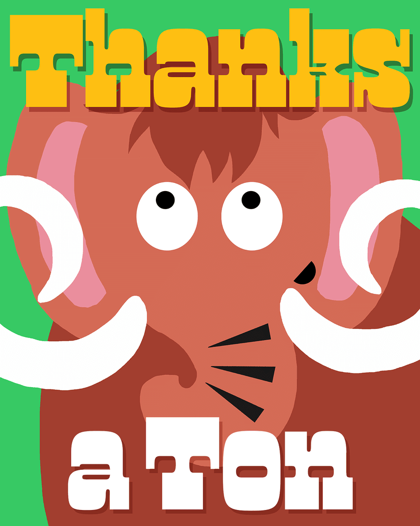 Card design "Mammoth thanks - group ecard"