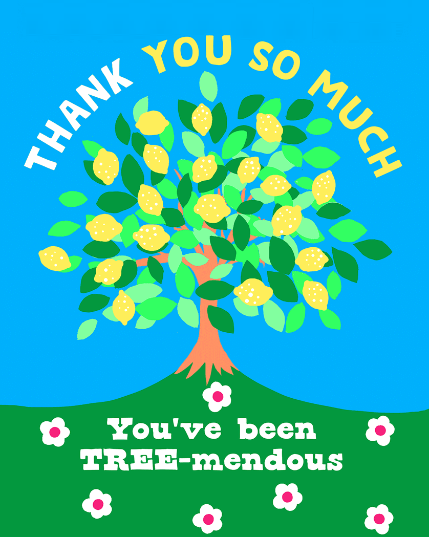 Card design "Lemon tree - group thank you ecard"