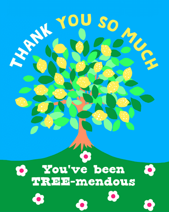 Use Lemon tree - group thank you ecard