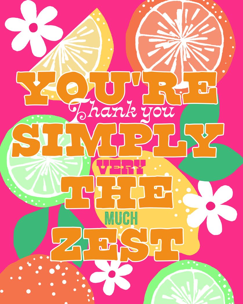 Card design "citrus party - group thank you eacrd"