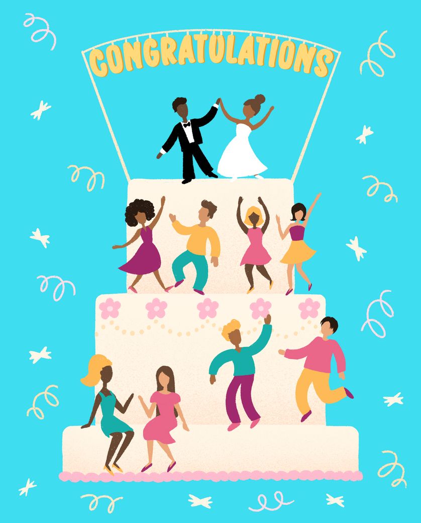 Card design "Wedding Dance - group wedding ecard"