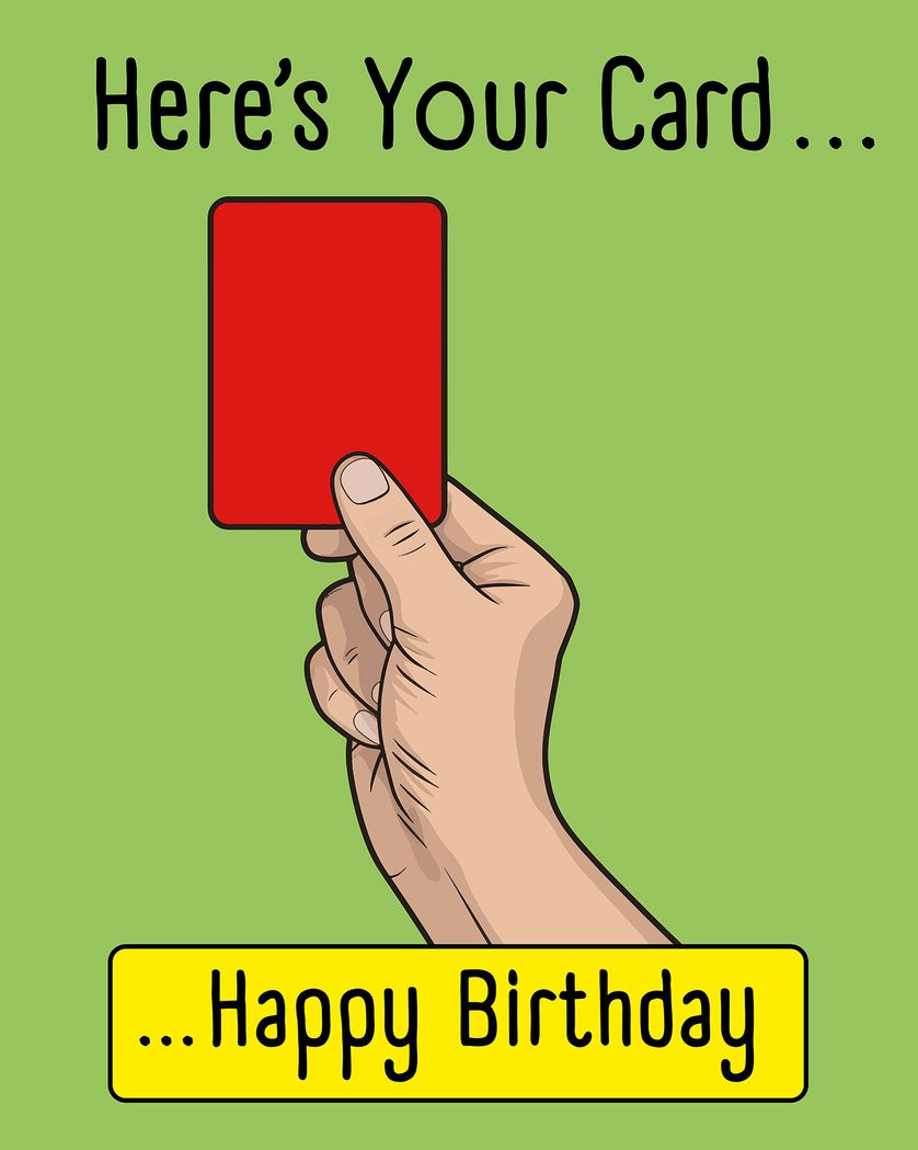 Card design "Red Card - group birthday ecard"