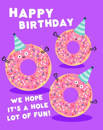 Use Donut party - group birthday ecard