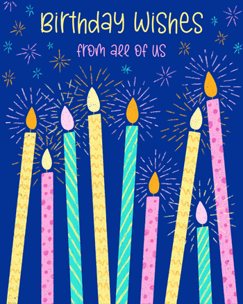 Use Sparkling Candles - group birthday ecard