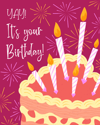 Use Heart cake - group birthday ecard