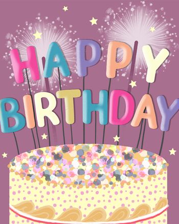 Use Birthday Candles - group Birthday ecard