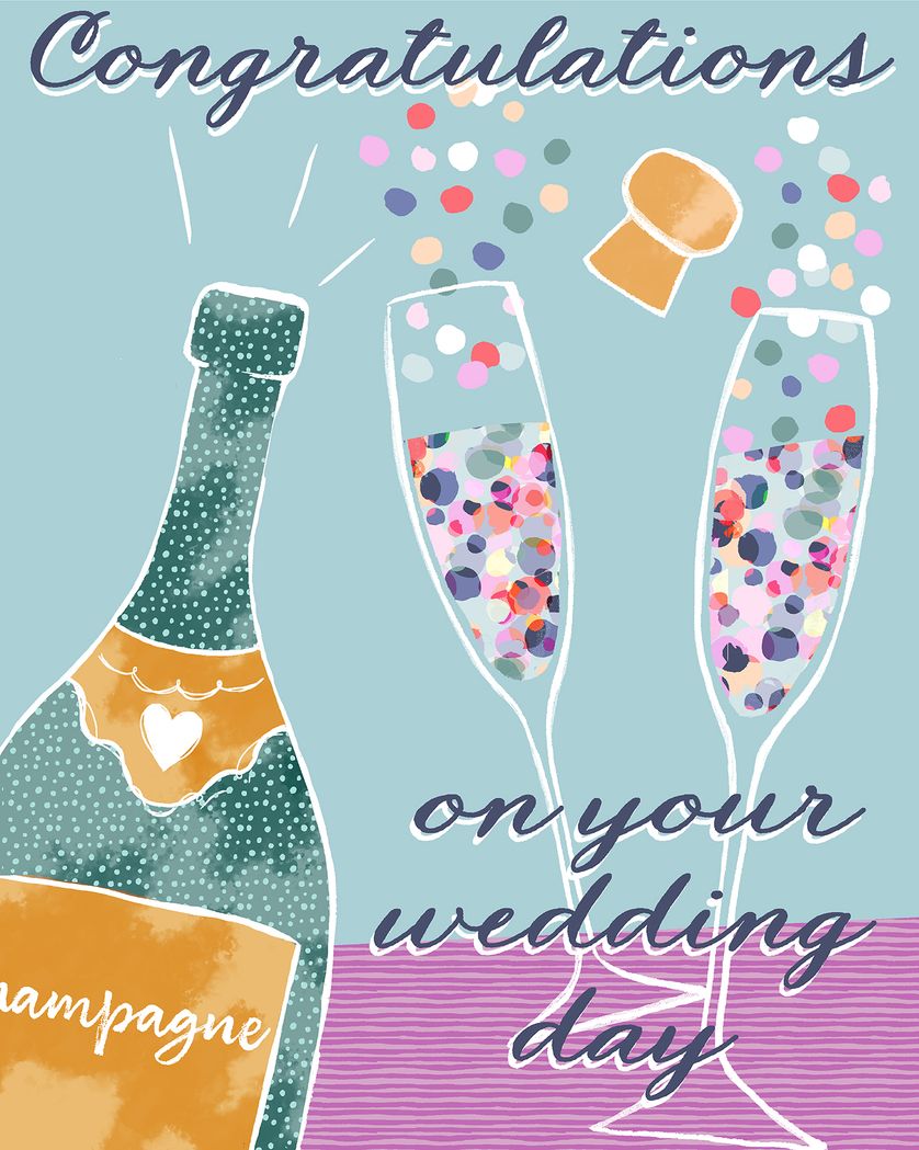 Card design "Pretty pop - group wedding congrats ecard"