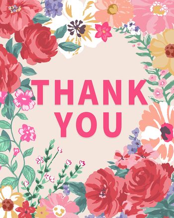 Use Floral Border - group thank you ecard