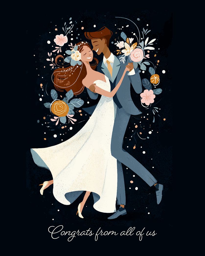 Card design "First Dance - group wedding ecard"
