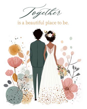 Use Blooming love - group wedding ecard