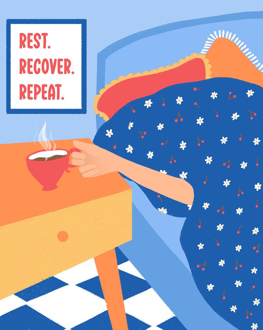 Card design "Bed rest - group get well ecard"